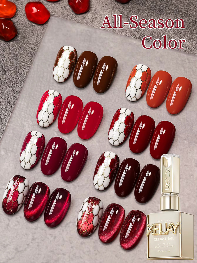 XEIJAYI Ankara Red Gel Nagellack, 15 ml, Glänzend - Bild 4