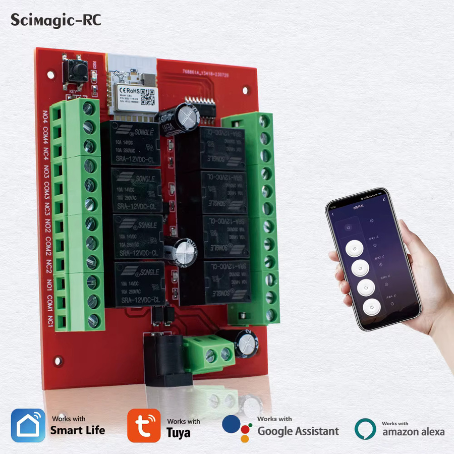 Tuya Drahtloses Schalter Modul mit Wifi Relais Controller für deine Smart Home Automation, Rot - Bild 3