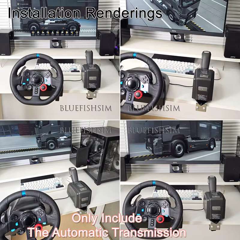 BlueFishSim Automatisches USB Getriebe Shift für PC Simulator, kompatibel mit Logitech G923 G29 G27 G25 TGT2, Schwarz-Grau - Bild 4