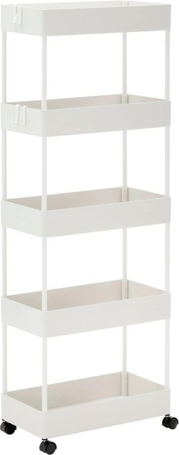 Bessagi Home Rollwagen Sandro Weiß aus Metall und Kunststoff B/T/H: 40 x 25 x 116 cm - Bild 1
