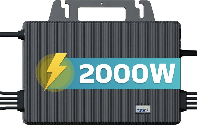 TSUN Mikro-Wechselrichter TSOL-MS2000 2000W für Balkonkraftwerke, IP67 wetterfest, 4 MPPT, Bluetooth & WIFI, Grau - Bild 1