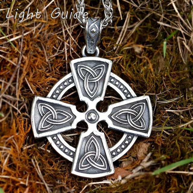 Anhänger Valknut Keltisches Kreuz, Edelstahl, Silber, Unisex - Bild 1