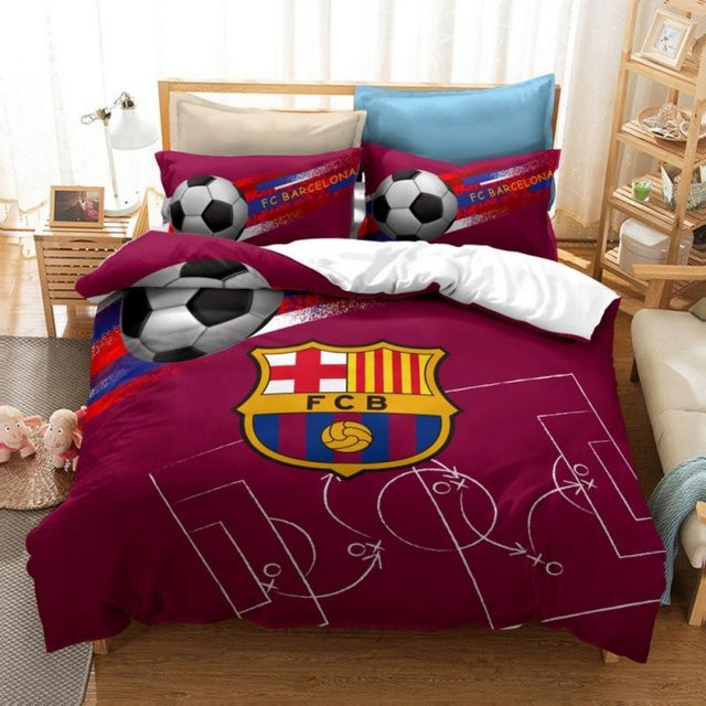 Bettwäsche-Set FCB Fußballverein für Teens mit Bettbezug und Kissenbezug, Mehrfarbig, B/H: 135 x 200 cm - Bild 1