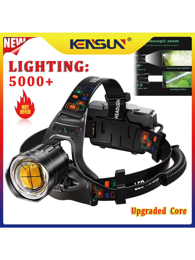 KENSUN LED Stirnlampe wiederaufladbar in Schwarz - Bild 7