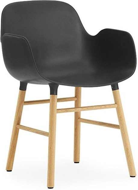 Normann Copenhagen Form Armlehnstuhl mit Kunststoffschale und Holzgestell in Schwarz - Bild 1