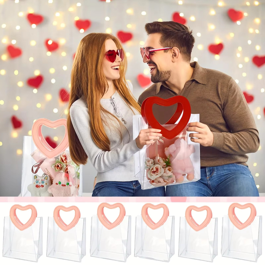 Herzförmige Geschenktüten als hochwertige Henkeltaschen für Partys, Hochzeiten, Valentinstag und Weihnachten - Bild 4