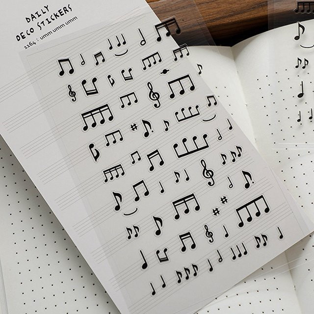 Suatelier Musiknoten PVC-Aufkleber in Schwarz für Scrapbook und DIY-Dekoration - Bild 1