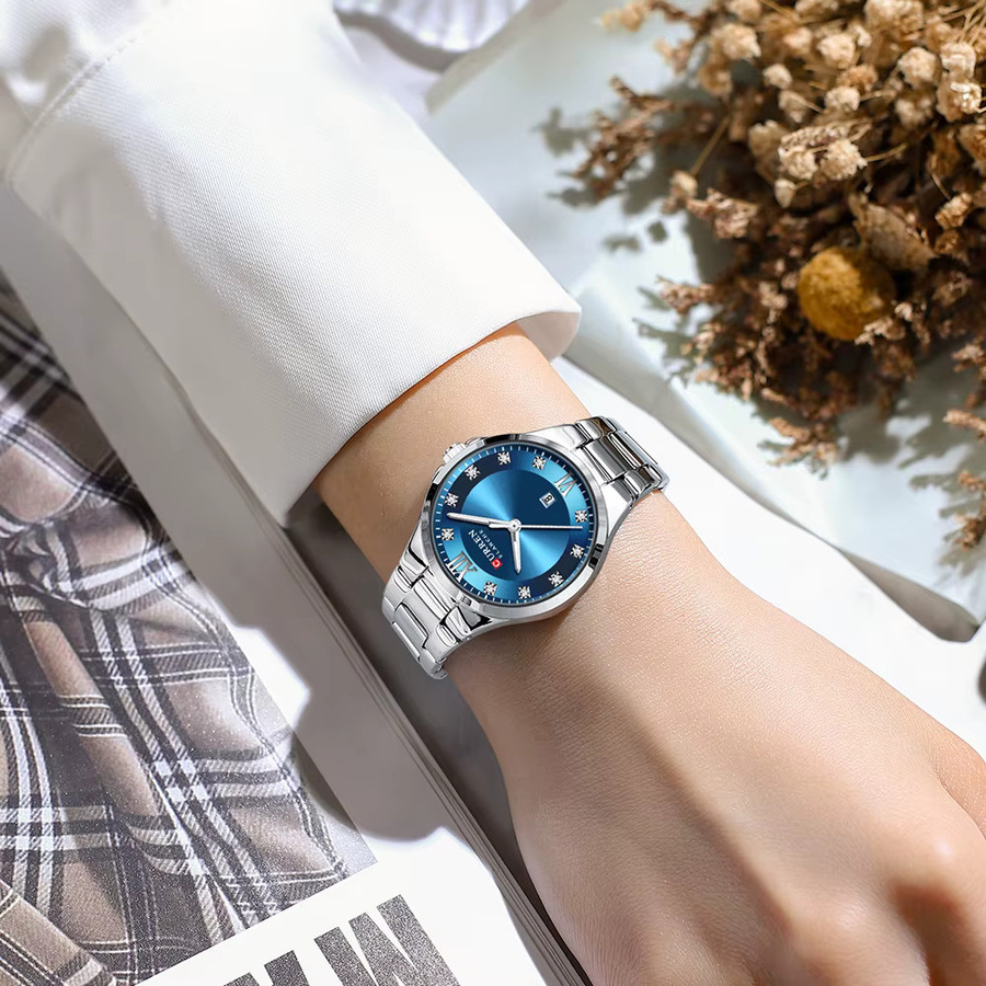 CURREN Armbanduhr, Analoguhr, Quarz, Edelstahl, Silber, Damen - Bild 2