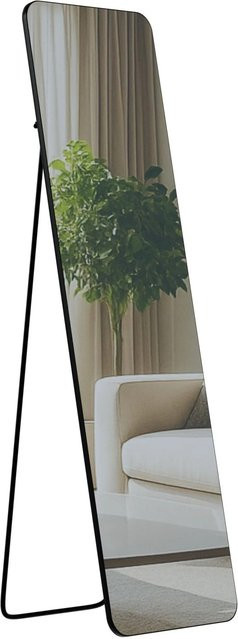DELUKE Standspiegel MURCIA Ganzkörperspiegel freistehend in Schwarz-matt, B: 40 cm, T: 3 cm, H: 140 cm - Bild 1