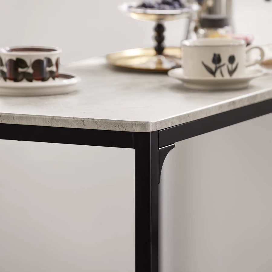 SoBuy Bartisch Set OGT03 3-teilig in Braun-Schwarz im Industrial-Look für Küche, Balkon und Essbereich - Bild 3