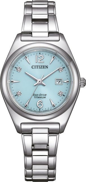 Citizen Armbanduhr, Solar, Titanium, Blau, 29 mm, Damen, 10 ATM - Bild 1