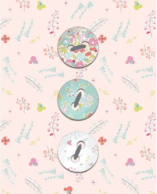 Komar Wandbild Minnie Mouse Buttons Multicolor B: 40 cm, H: 50 cm - Bild 1