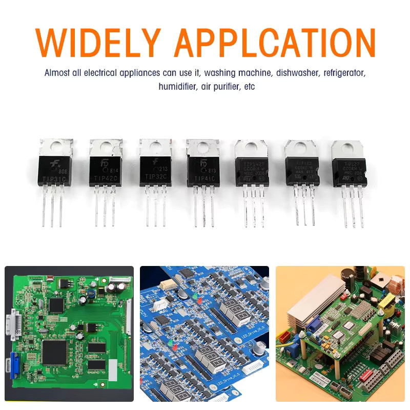 YTDMEN Transistor Kit TIP31C und TIP32C im TO-220 Gehäuse, 5er Set, Schwarz - Bild 2