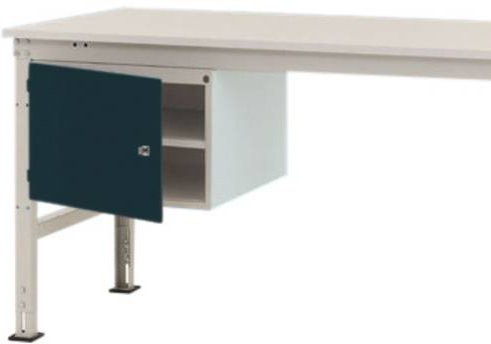 Manuflex ZB4713.7016 Gehäuse-Unterbau UNIVERSAL Stationär in Anthrazit mit einer abschließbaren Tür links angeschlagen für Tischtiefe 800 mm, Nutzhöhe: 300 mm - Bild 1