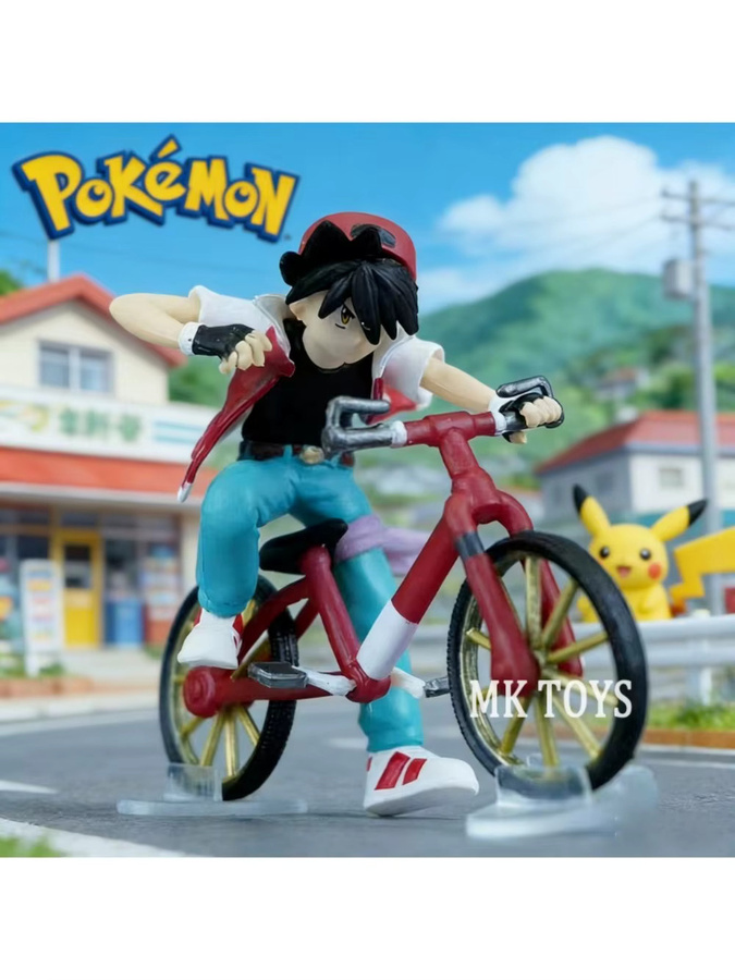 Bandai Pokémon Roter Ash Ketchum beim Radfahren, Actionfigur, 6cm - Bild 2