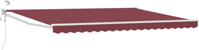 vidaXL Elektrische Ausziehbare Markise aus Aluminium und Polyester in Bordeauxrot, B: 400 cm, T: 300 cm - Bild 1