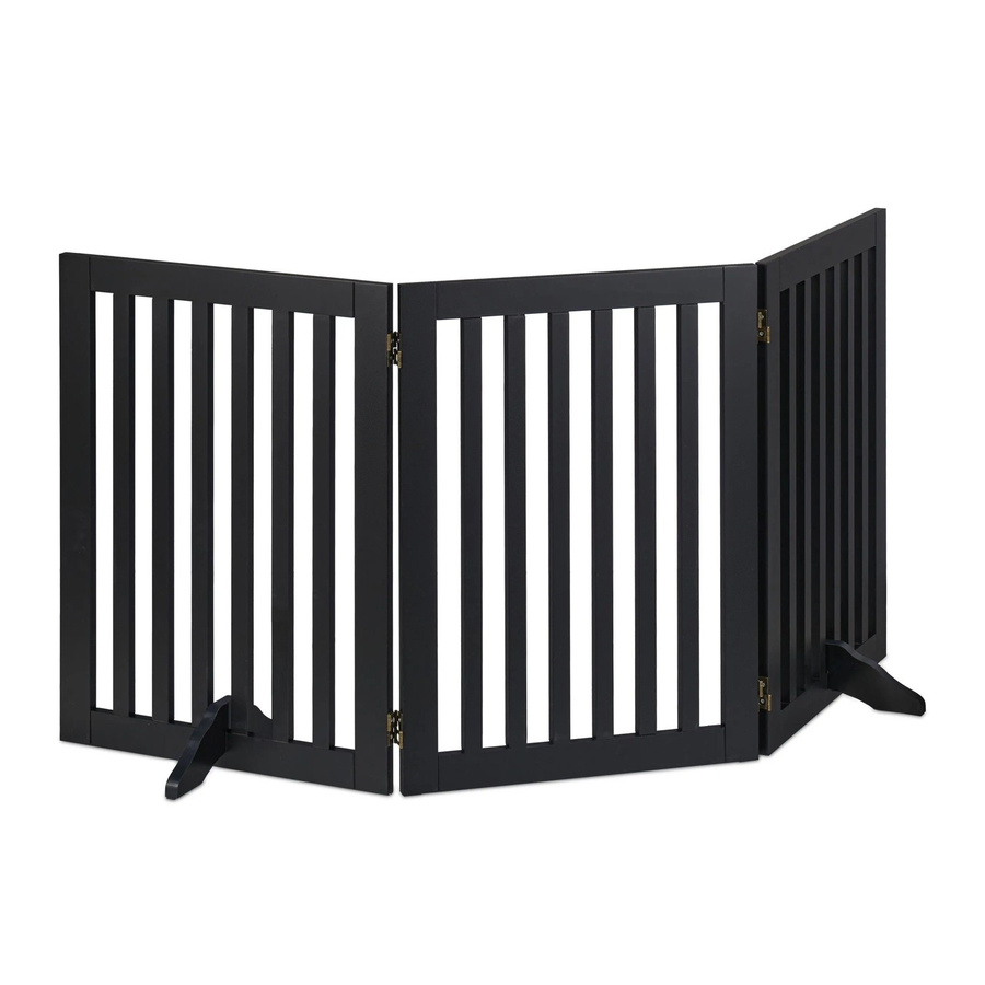 Relaxdays Absperrgitter aus MDF, 3-teilig, klappbar, Schwarz, B: 154 cm, H: 92 cm, T: 5,5 cm - Bild 2