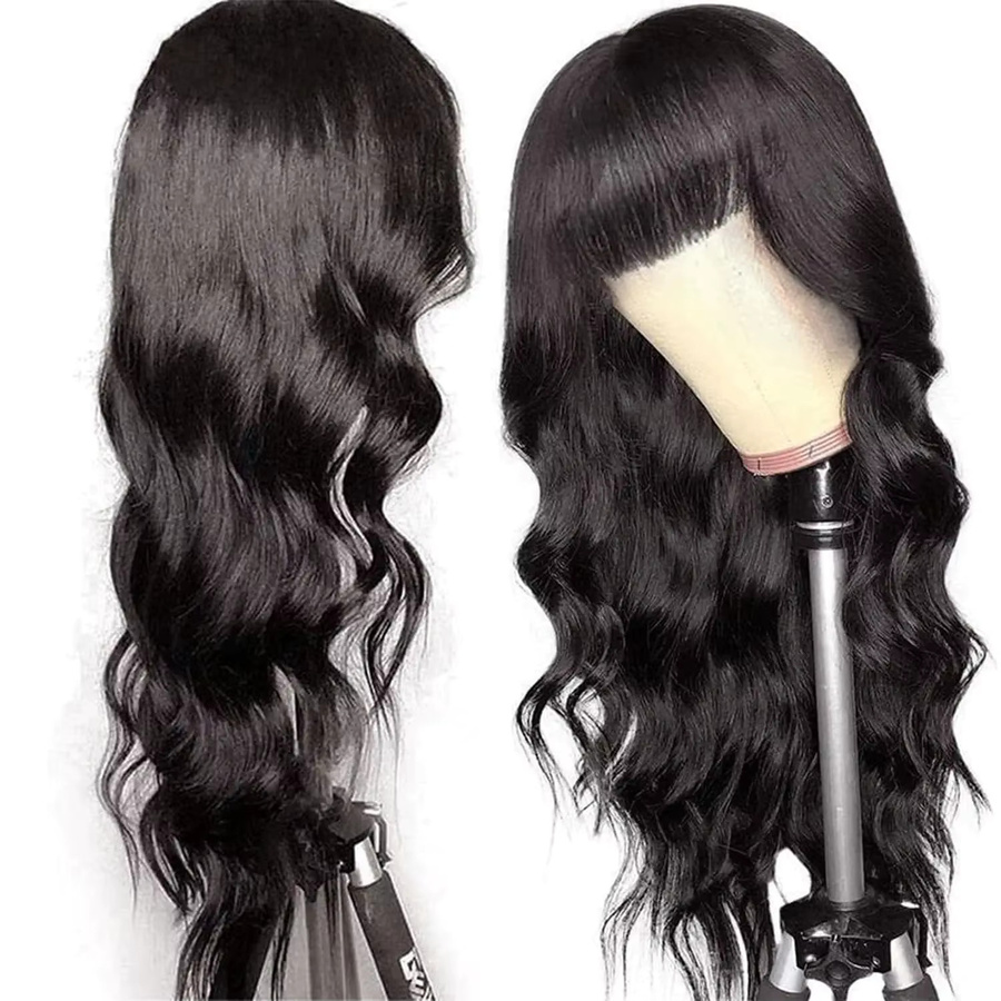 Dula A Hair Body Wave Perücke mit Pony, Brasilianisches Echthaar - Bild 2