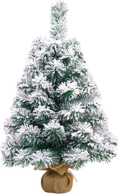 TOMTOP JMS Mini-Weihnachtsbäume mit künstlicher Beflockung in Weiß und Grün, Tisch-Weihnachtsbaumschmuck, Höhe: 45 cm - Bild 1