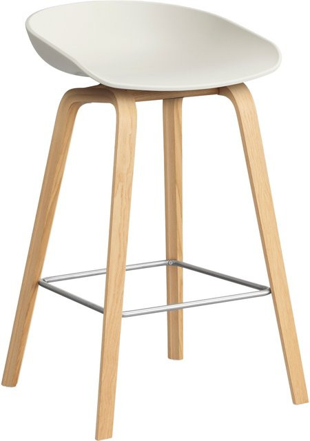 HAY About A Stool AAS 32 Hocker in Beige mit Eichenholz oder Walnussholz und Polypropylen - Bild 1