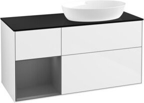 V&B Waschtischunterschrank Finion mit Wandbeleuchtung, Farbe Weiß lackiert, Breite: 120 cm, Tiefe: 50,1 cm, Höhe: 50,1 cm - Bild 1