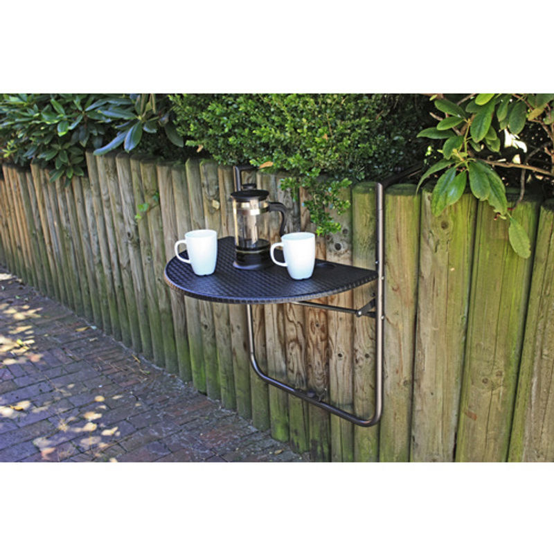 Garden Pleasure Balkontisch Ventana Schwarz aus Stahl und Kunststoff HDPE B/T/H: 60 x 73 x 40 cm - Bild 2