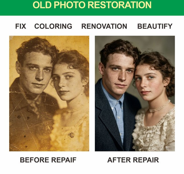 Professioneller Fotoreparatur- und Druckservice zur Behebung von Rissen, Kratzern und Ausbleichen deiner alten Fotos - Bild 1