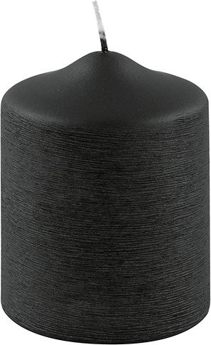 Fink Kerze CANDLE in Schwarz, Stumpenkerze aus Wachs mit Metall-Elementen, rund, Höhe: 10,0 cm, Durchmesser: 8,0 cm - Bild 1