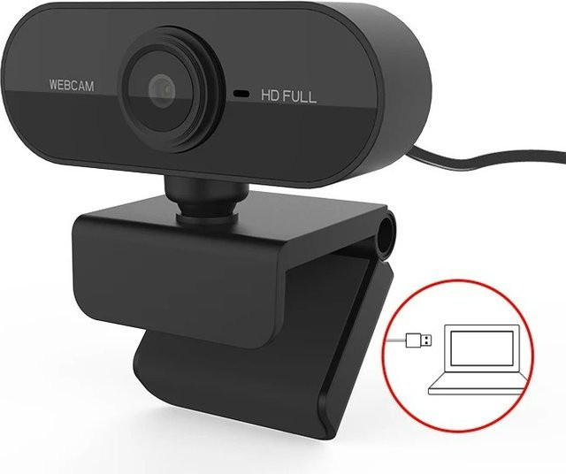 USB-Webcam mit Mikrofon in Schwarz für Videoanrufe, Zoom und Teams, Plug-and-Play-Computerkamera für PC und Mac - Bild 1