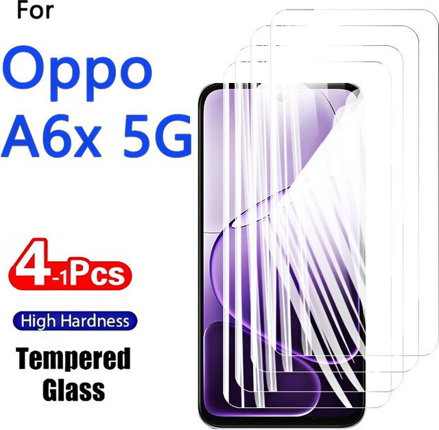 Displayschutzfolie aus gehärtetem Glas für Oppo A6x 5G, transparent, kratzfest und case-freundlich - Bild 1