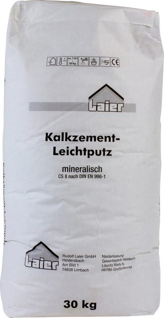 Laier Kalkzementleichtputz PT-1 SLE in Weiß, 30 kg - Bild 1