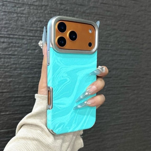 Stoßfeste Water Ripple Handyhülle für iPhone 17 bis iPhone 11 Pro Max Plus in Pink und Türkis - Bild 1