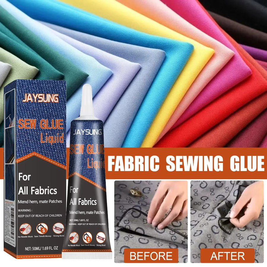 VIE LENTE Textilkleber für Stoff und Leder zum Ausbessern von Kleidung, 50 ml, Blau - Bild 2