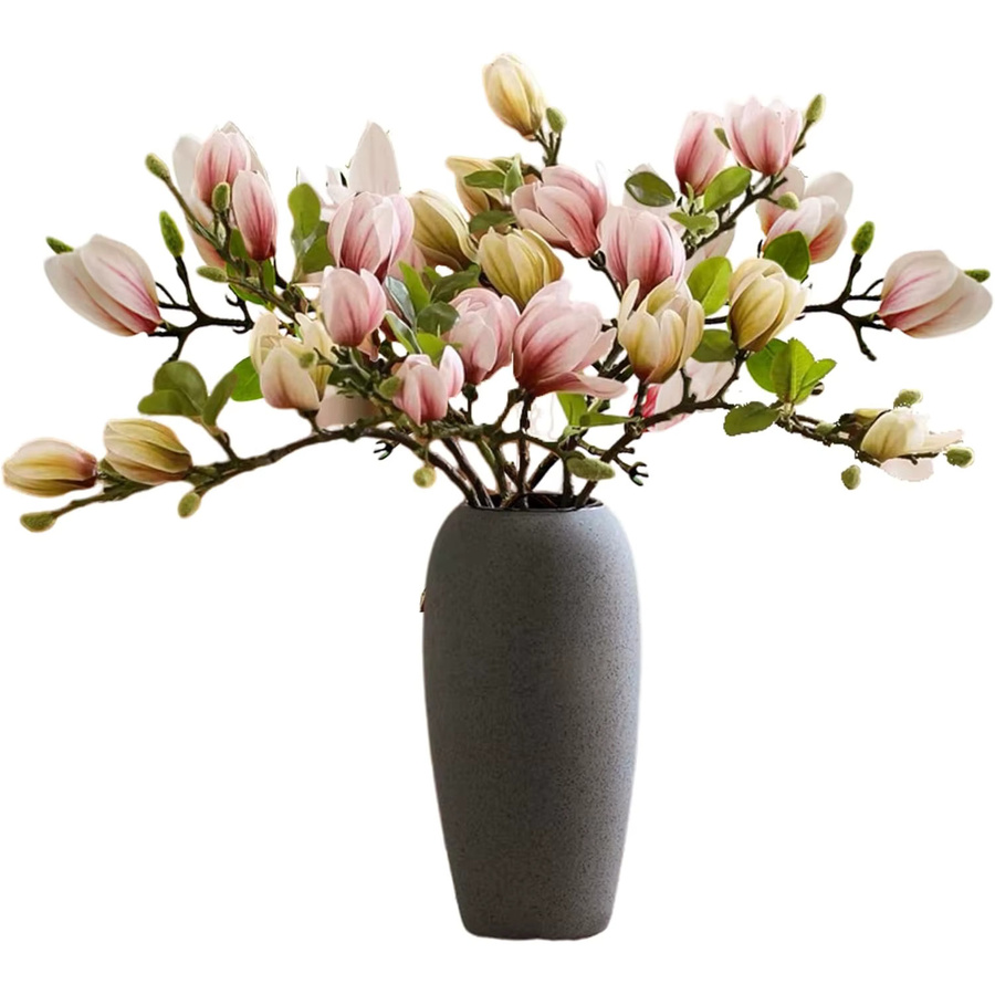 TTCY Künstliche Magnolia Blumen aus Seide für Tischdekoration und Hochzeit - Bild 2
