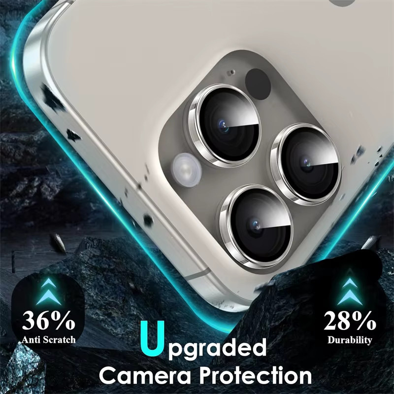 HD Gehärteter Glas Kameralinsenschutz Transparent für iPhone 17 16 15 14 13 12 Pro Max Plus Mini Einzelne Linsenabdeckung - Bild 2