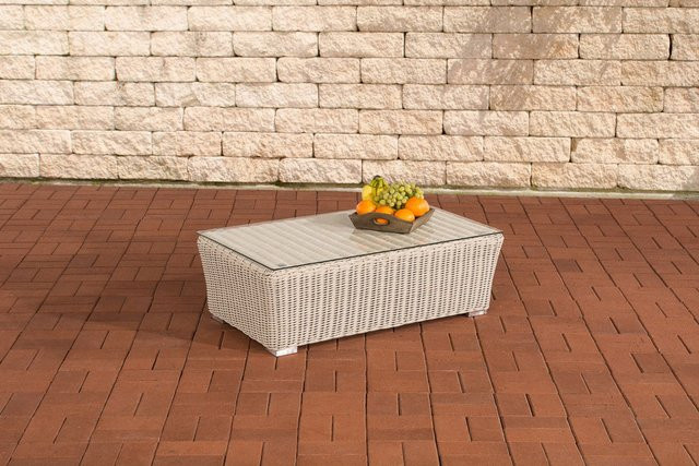 TPFGarden Glastisch Mandy in Perlweiß aus Aluminium und Polycarbonat - Bild 1