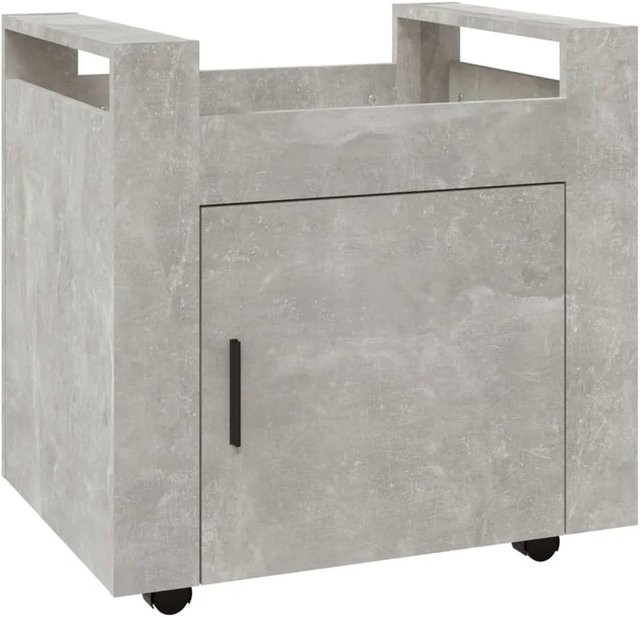 vidaXL Bürowagen in Betongrau aus Holzwerkstoff mit Rollen, B/T/H: 60 x 45 x 60 cm - Bild 1