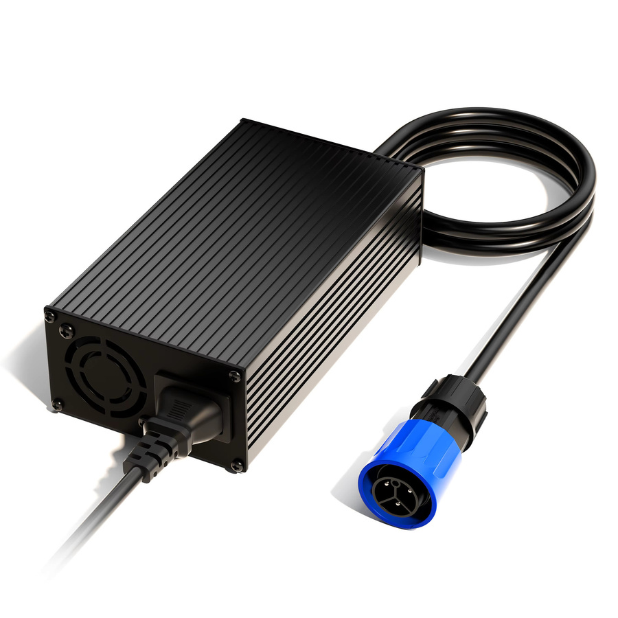 Schnellladegerät 67,2V 7A für Talaria Sting X3, X3C, MX3, MX4 (4000 Serie) mit 3-Pol-Netzadapter und Kühlventilator, Schwarz - Bild 3
