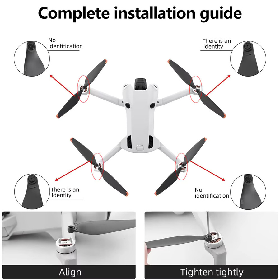 DJI Propeller für Mini 4 Pro, geräuscharme Ersatzklingen in Schwarz - Bild 2