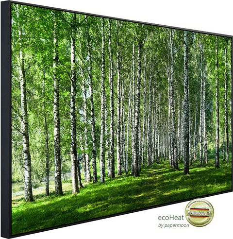 papermoon Infrarotheizung EcoHeat Birkenwald mit Matt-Effekt in Bunt, App-Steuerung und Überhitzungsschutz - Bild 1