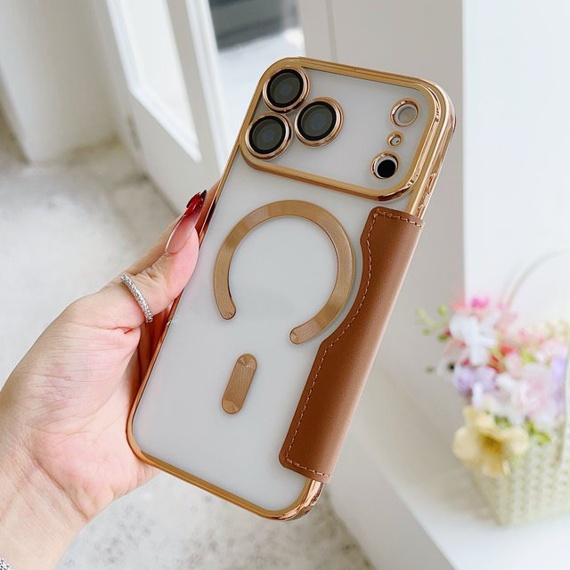 dcoud Magnetische 2-in-1 Leder-TPU Schutzhülle für iPhone 17 Pro Max, iPhone 17 Air und iPhone 17 Pro Series in Pink - Bild 1