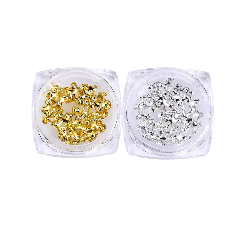 SWEET TREND Nageldeko Mini-Schildkröten Metallisch Gold Silber, Unisex - Bild 5