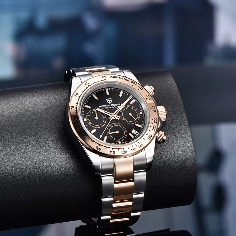 PAGANI DESIGN Chronograph, Quarz, Edelstahl, Gold, Herren - Bild 3