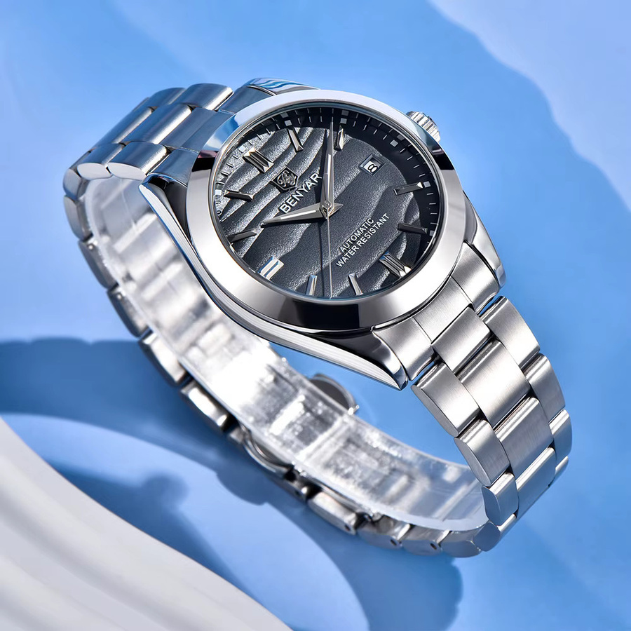 Benyar Taucheruhr, Automatik, Edelstahl, 40 mm, Herren, Schwarz, Silber - Bild 2