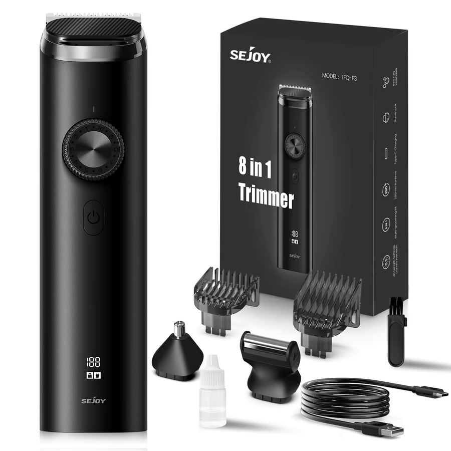 sejoy 3-in-1 Intimrasierer, Barttrimmer und Nasenhaartrimmer, Herren, black - Bild 6