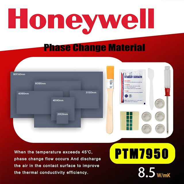 Honeywell PTM7950 Phasenwechsel-Pad Thermisches Silikon-Kühlpad für PC GPU CPU, Grau, 8,5W/mK - Bild 1