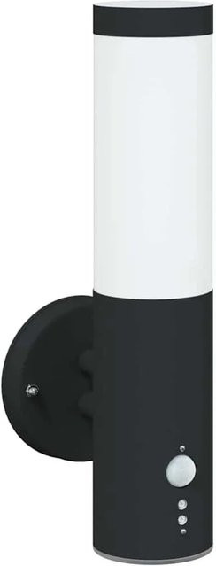vidaXL Außenwandleuchte Schwarz mit Bewegungssensor aus Edelstahl und Plastik, B/T/H: 15 x 7,5 x 33 cm - Bild 1