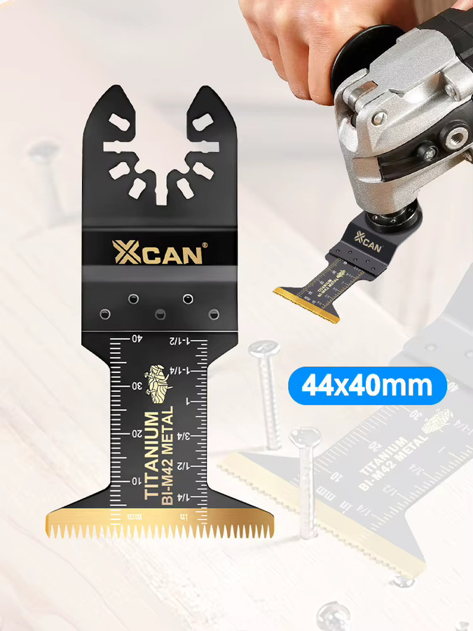 XCAN Bimetall-Titan Multitool-Sägeblätter für Holz, Kunststoff und Metall, 44 mm oszillierende Sägeblätter mit Schnellverschluss - Bild 7