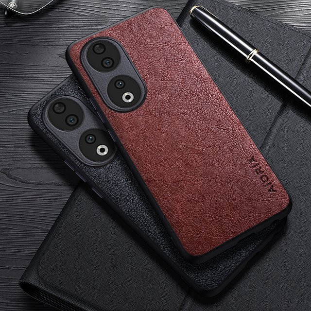 Luxuriöse Leder-Business-Hülle für Honor 90 Lite 50 und Honor 70 in Braun - Bild 1