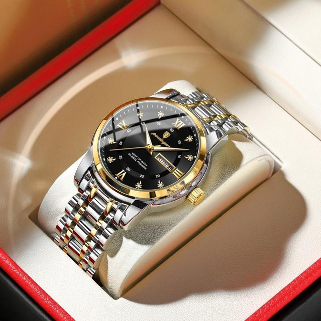 Mai Koo Armbanduhr, Quarz, Edelstahl, Schwarz, 41 mm, Herren - Bild 1